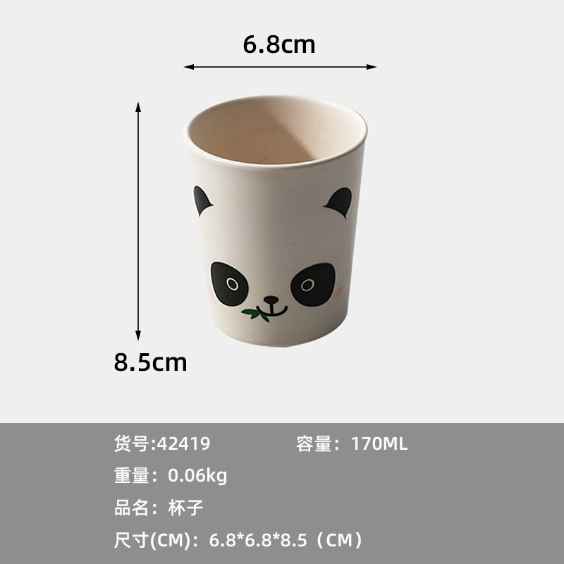 Bộ khay ăn dặm hình gấu trúc (Max 2 ngăn) | Bát cơm, Đĩa phân vùng cho bé, Cốc, Thìa