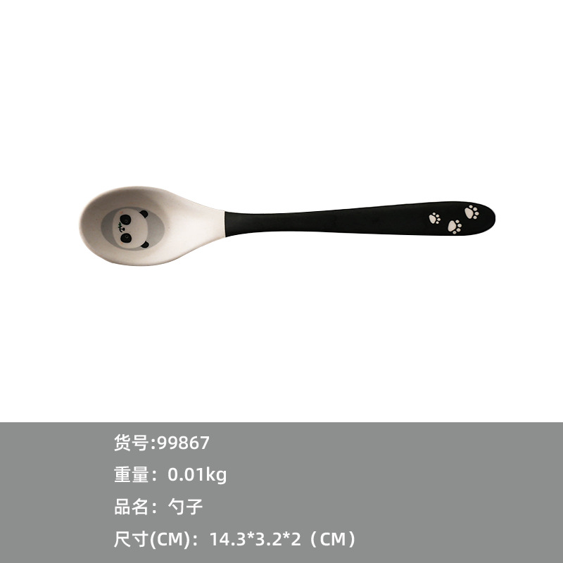 Bộ khay ăn dặm hình gấu trúc (Max 2 ngăn) | Bát cơm, Đĩa phân vùng cho bé, Cốc, Thìa