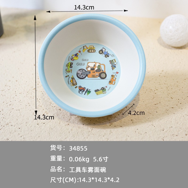 Bộ khay ăn dặm hình các loại xe đáng yêu | Khay 4 ngăn, cốc, bát, thìa dĩa