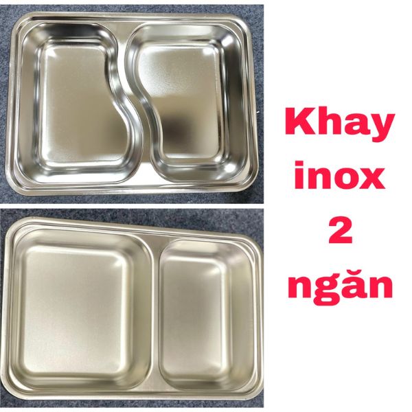 Khay inox 2 ngăn Amico cao cấp