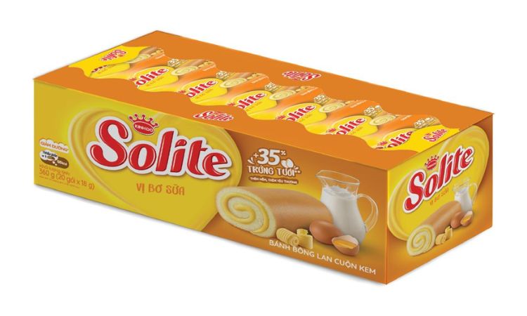 Bánh bông lan cuộn kem vị bơ sữa Solite