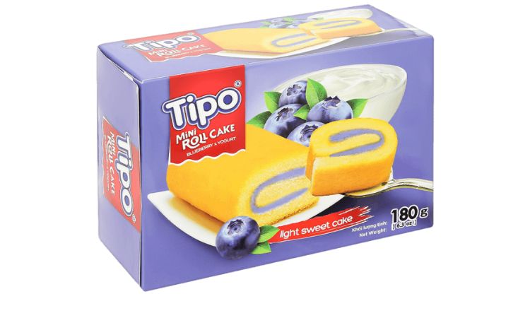 Bánh cuộn nhân sữa chua việt quất Tipo