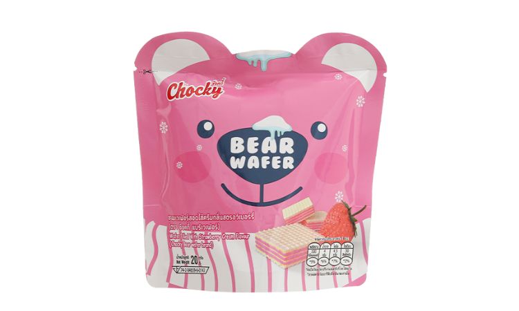 Bánh xốp hương dâu Chocky Bear gói 20g