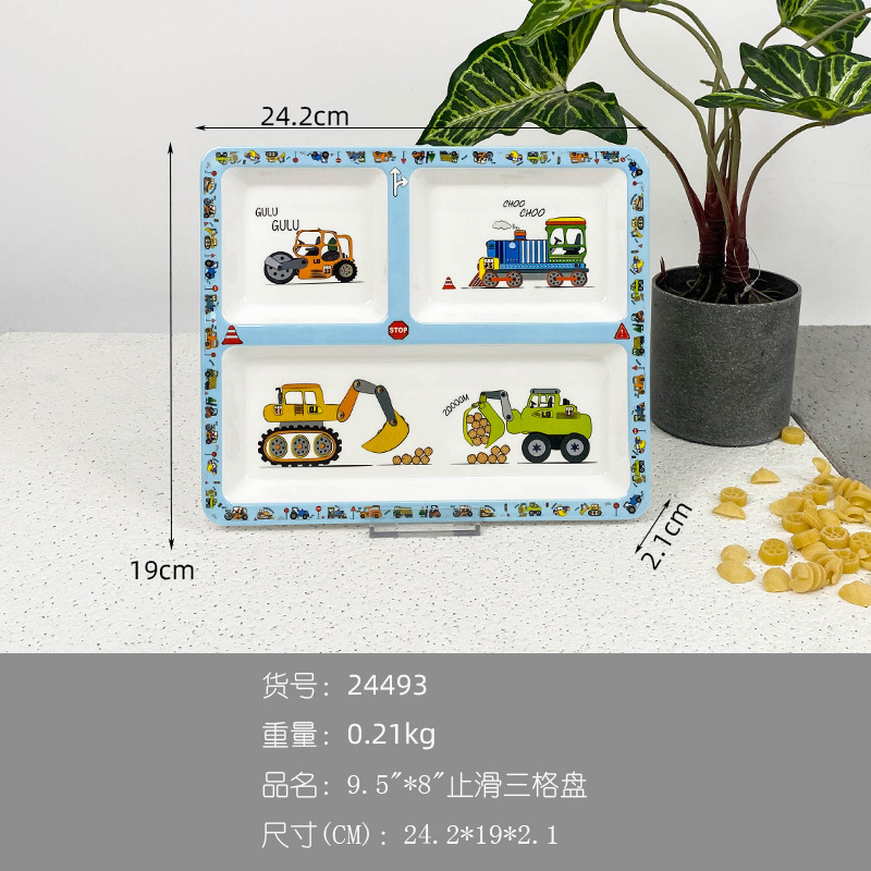 Khay 4 NGĂN ăn dặm hình các loại xe 