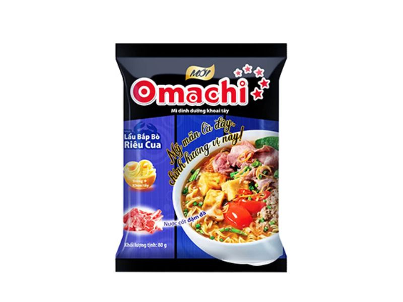 Mì khoai tây Omachi lẩu bắp bò riêu cua