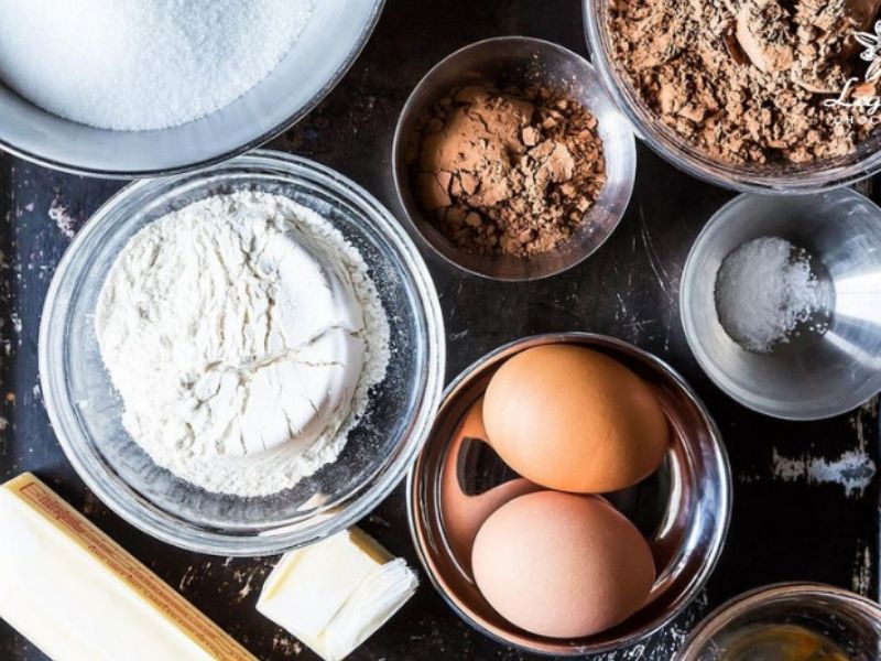 Nguyên liệu làm bánh Brownie socola 