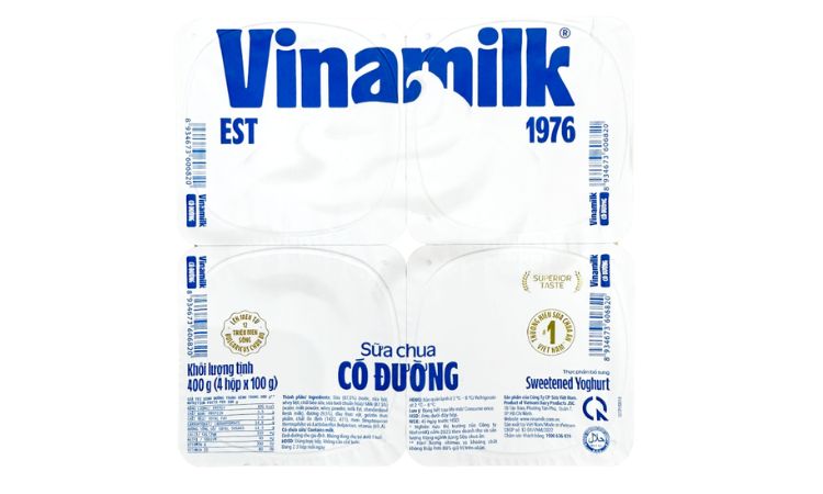 Sữa chua cho bé không đường Vinamilk